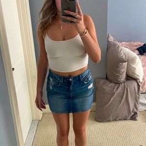 Garage High Rise Denim Skirt